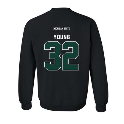 Michigan State - NCAA Football : Evan Young - Generic Shersey Crewneck Sweatshirt-1