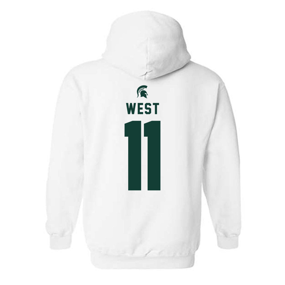 Michigan State - NCAA Men's Ice Hockey : Owen West - Classic Shersey Hooded Sweatshirt-1
