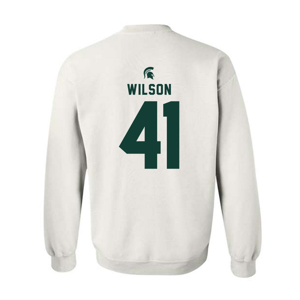 Michigan State - NCAA Football : Jaxson Wilson - Classic Shersey Crewneck Sweatshirt-1