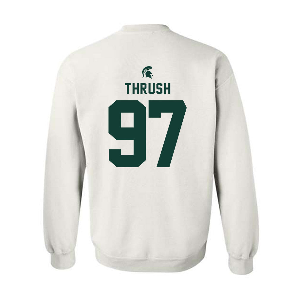 Michigan State - NCAA Football : Cal Thrush - Classic Shersey Crewneck Sweatshirt-1