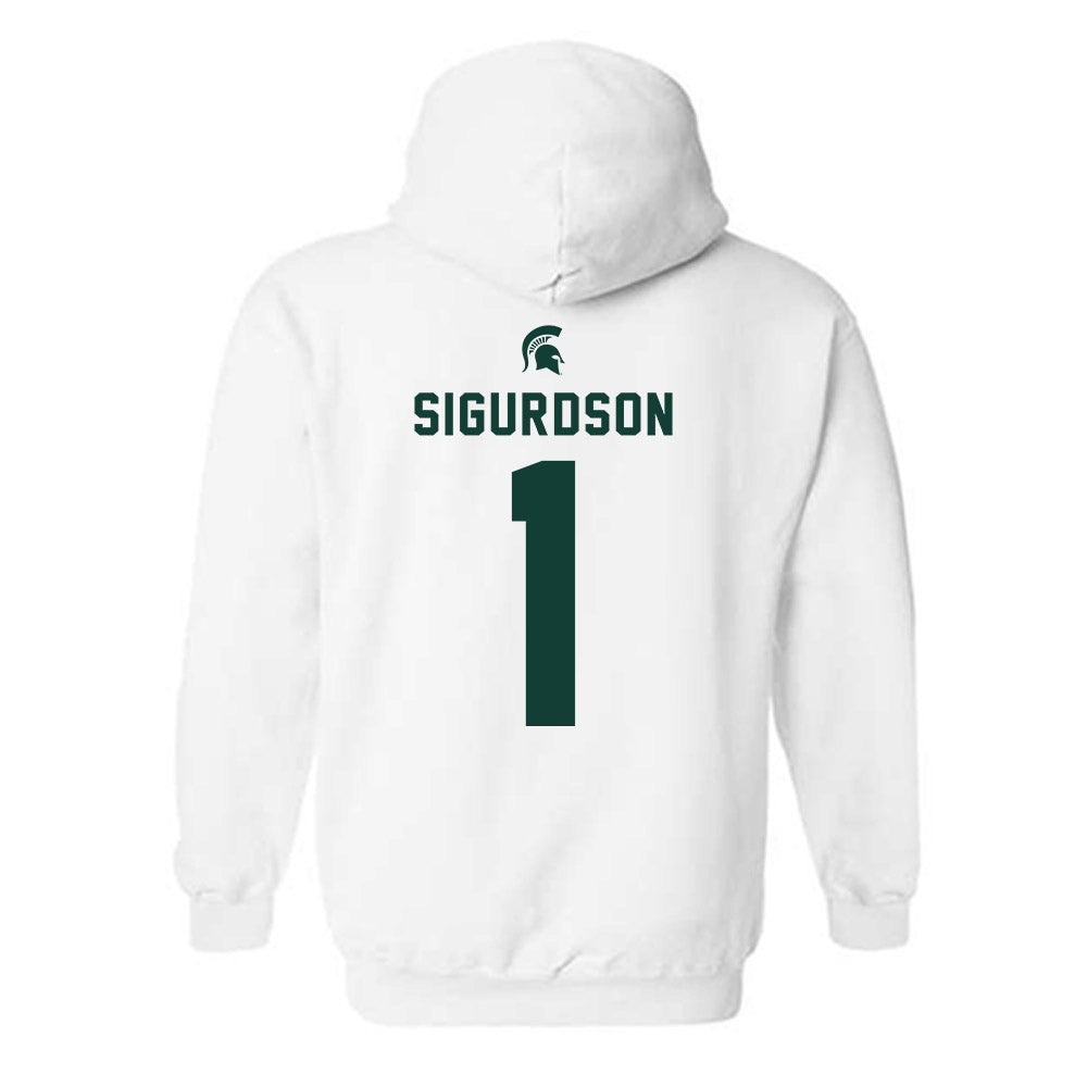 Michigan State - NCAA Men's Ice Hockey : Quentin Sigurdson - Classic Shersey Hooded Sweatshirt-1