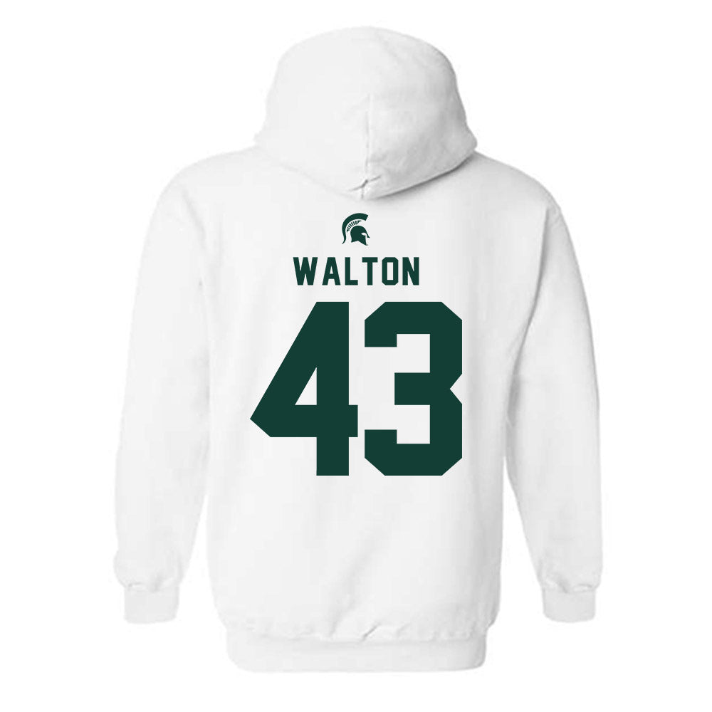 Michigan State - NCAA Men's Basketball : Colin Walton - Classic Shersey Hooded Sweatshirt-1