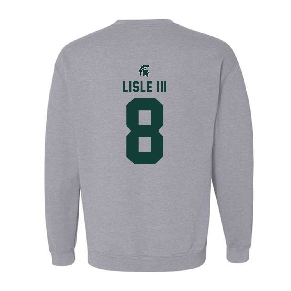Michigan State - NCAA Football : Trey Lisle III - Generic Shersey Crewneck Sweatshirt-1