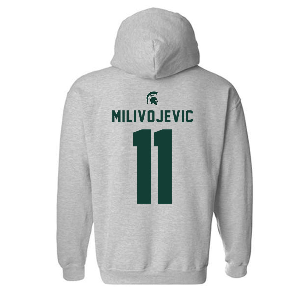 Michigan State - NCAA Football : Alessio Milivojevic - Generic Shersey Hooded Sweatshirt-1
