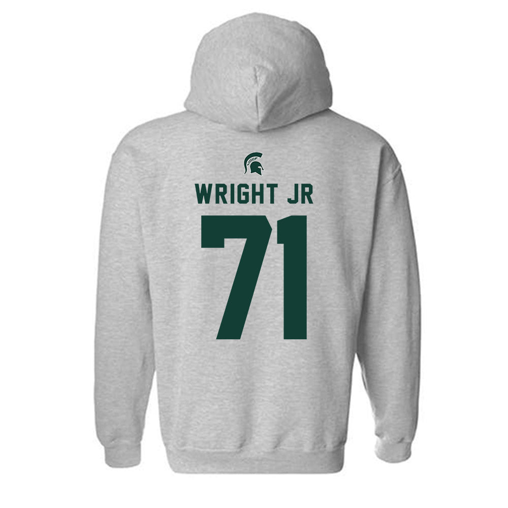 Michigan State - NCAA Football : Robert Wright Jr - Generic Shersey Hooded Sweatshirt-1