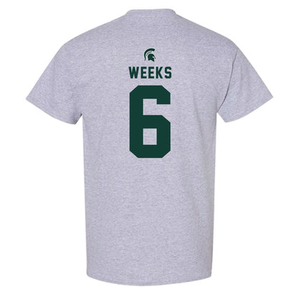 Michigan State - NCAA Baseball : Davis Weeks - Generic Shersey T-Shirt-1