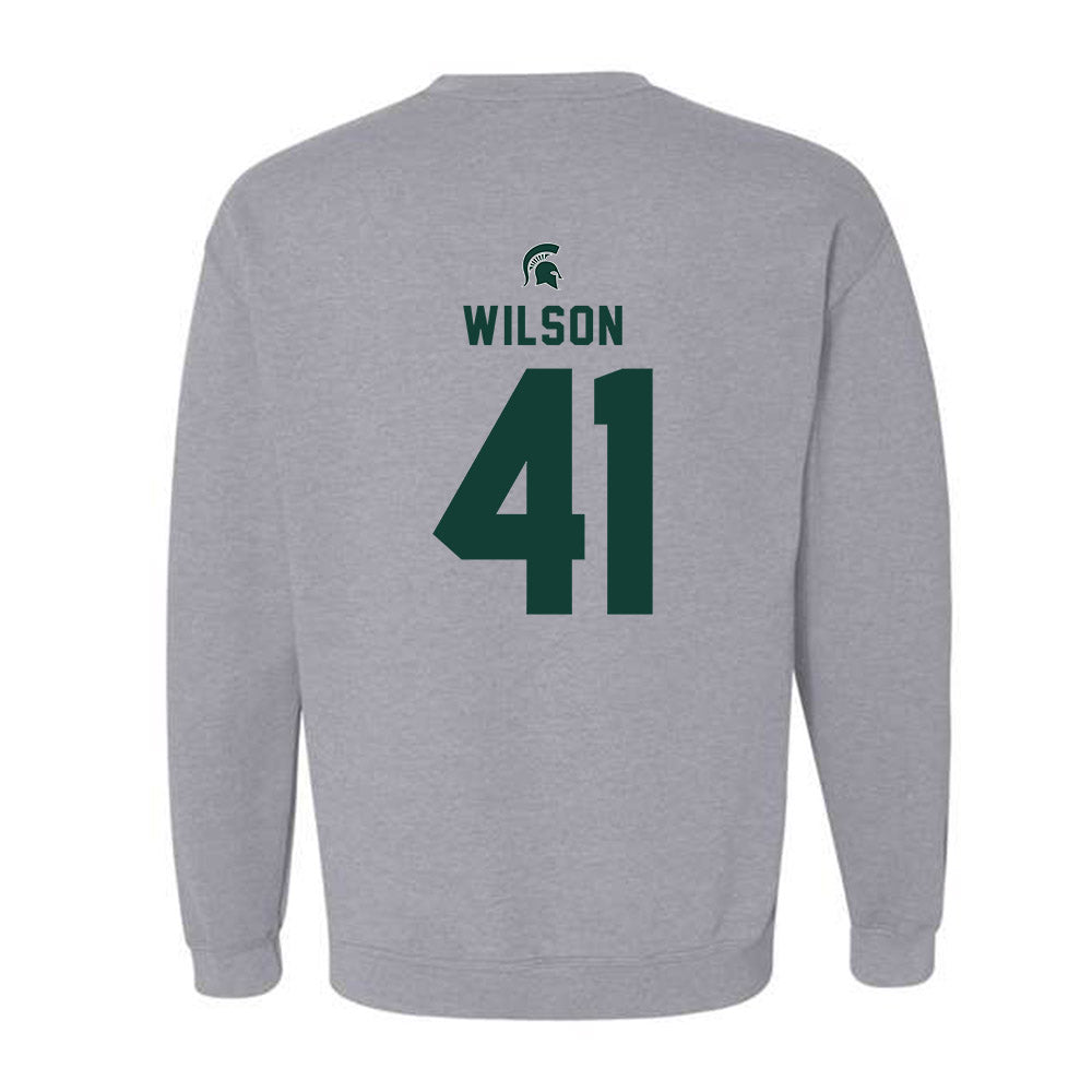 Michigan State - NCAA Football : Jaxson Wilson - Generic Shersey Crewneck Sweatshirt-1