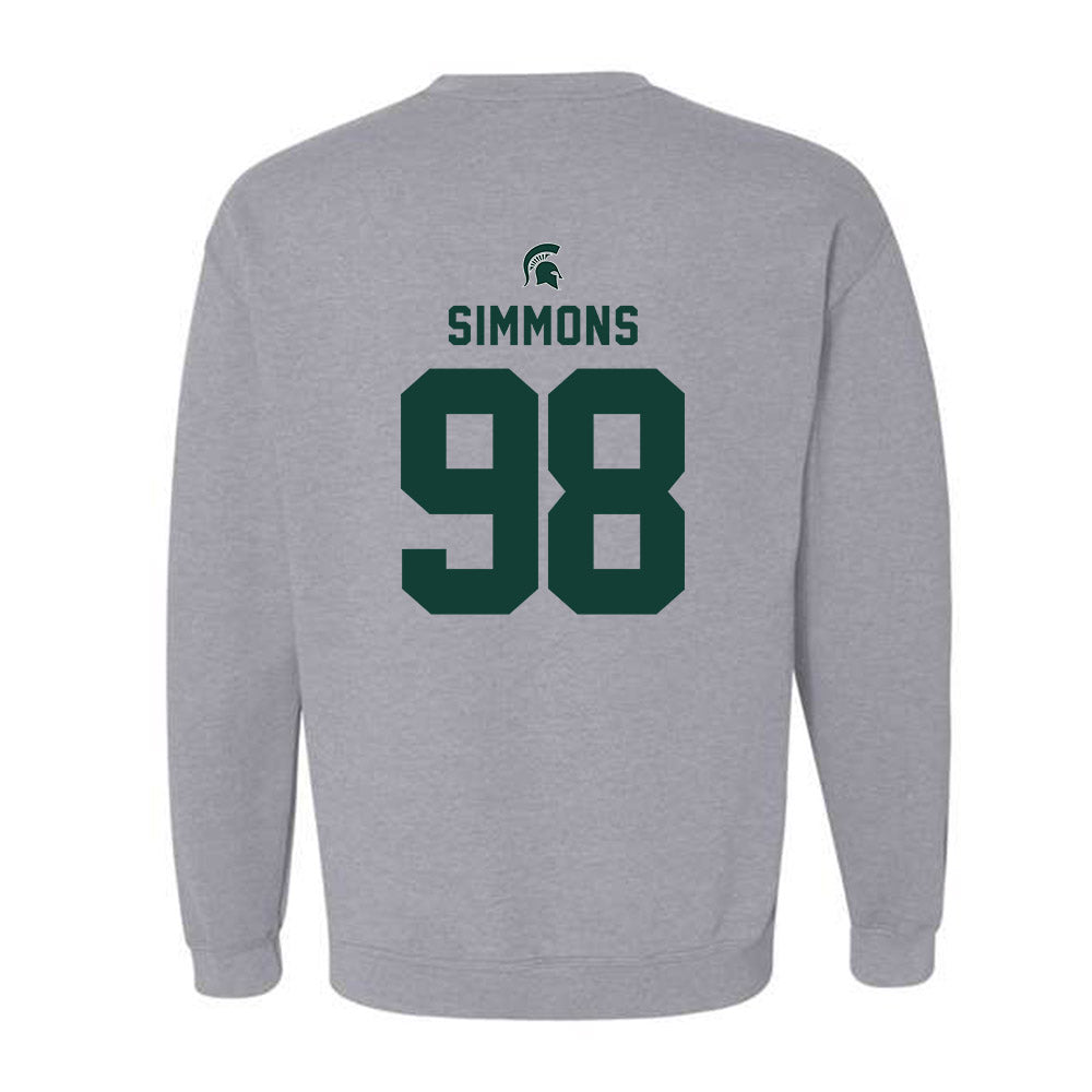 Michigan State - NCAA Football : Derrick Simmons - Generic Shersey Crewneck Sweatshirt-1