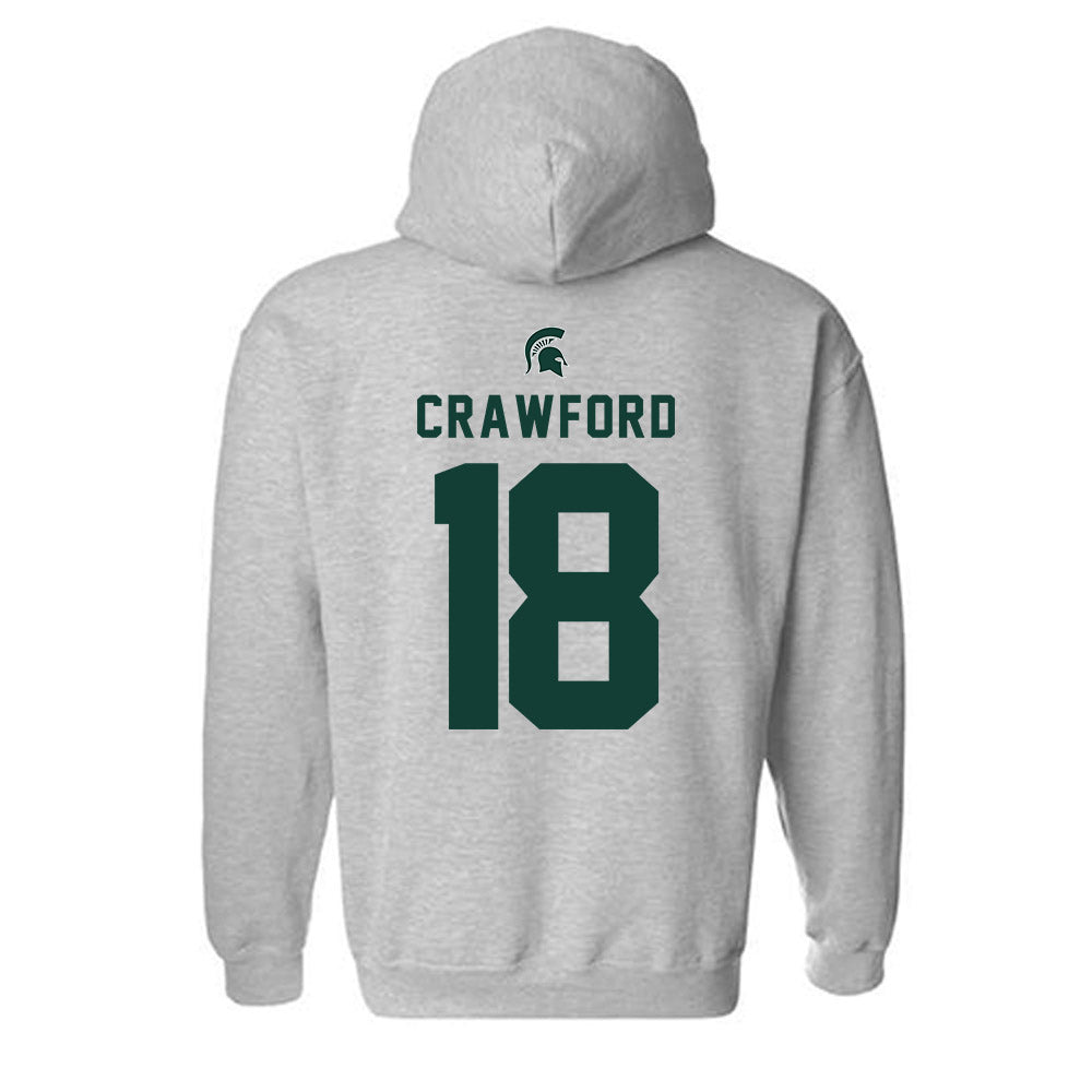 Michigan State - NCAA Football : Dion Crawford - Generic Shersey Hooded Sweatshirt-1