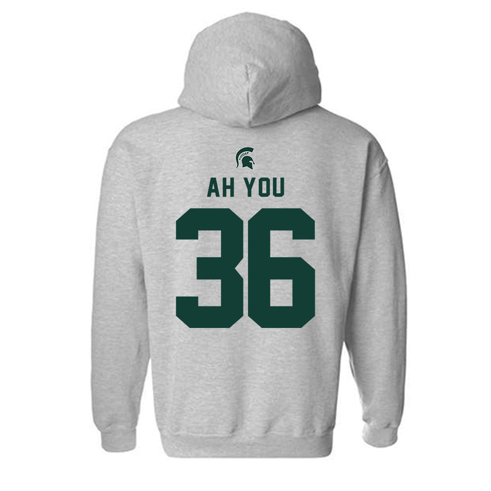 Michigan State - NCAA Football : Leonard Ah You - Generic Shersey Hooded Sweatshirt-1