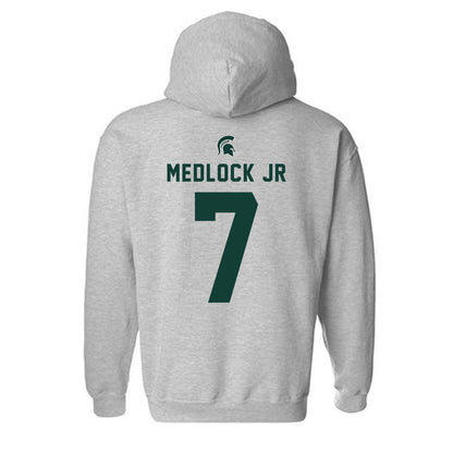 Michigan State - NCAA Men's Basketball : Carlos Medlock jr - Generic Shersey Hooded Sweatshirt-1