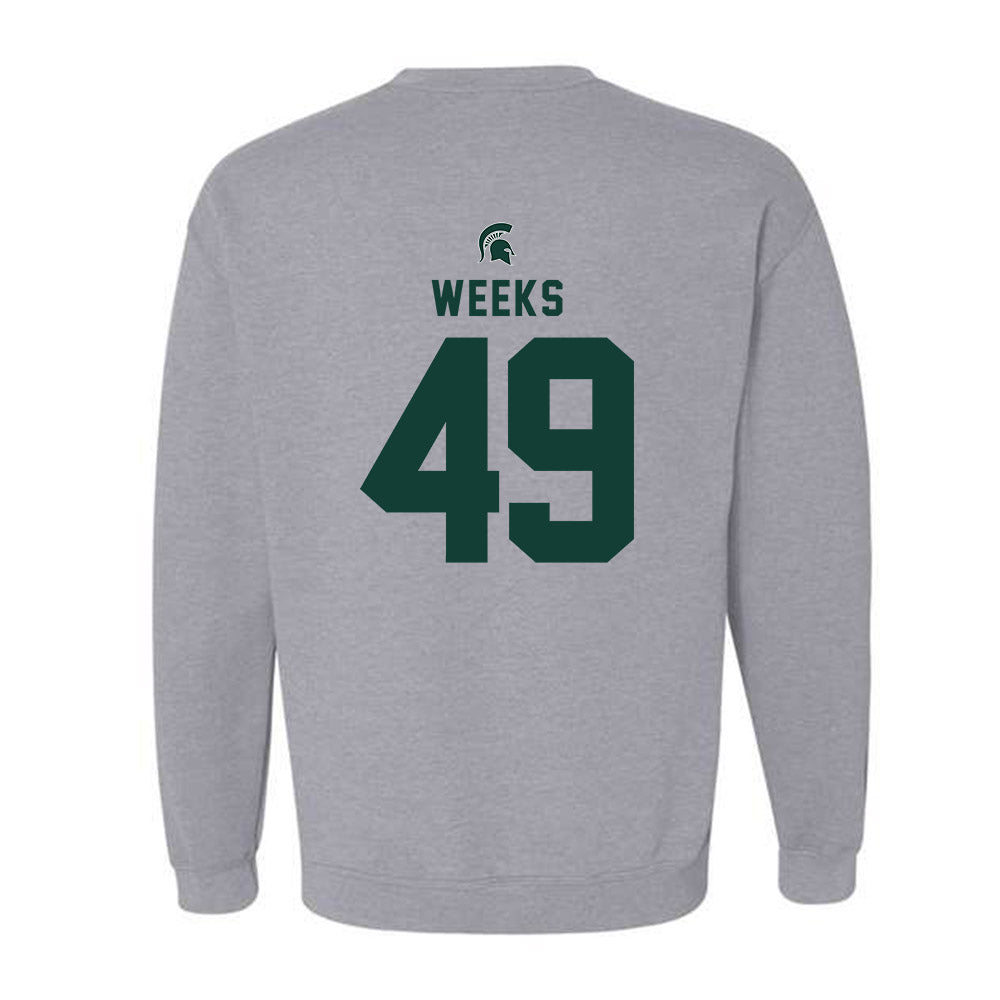 Michigan State - NCAA Football : Alex Weeks - Generic Shersey Crewneck Sweatshirt-1