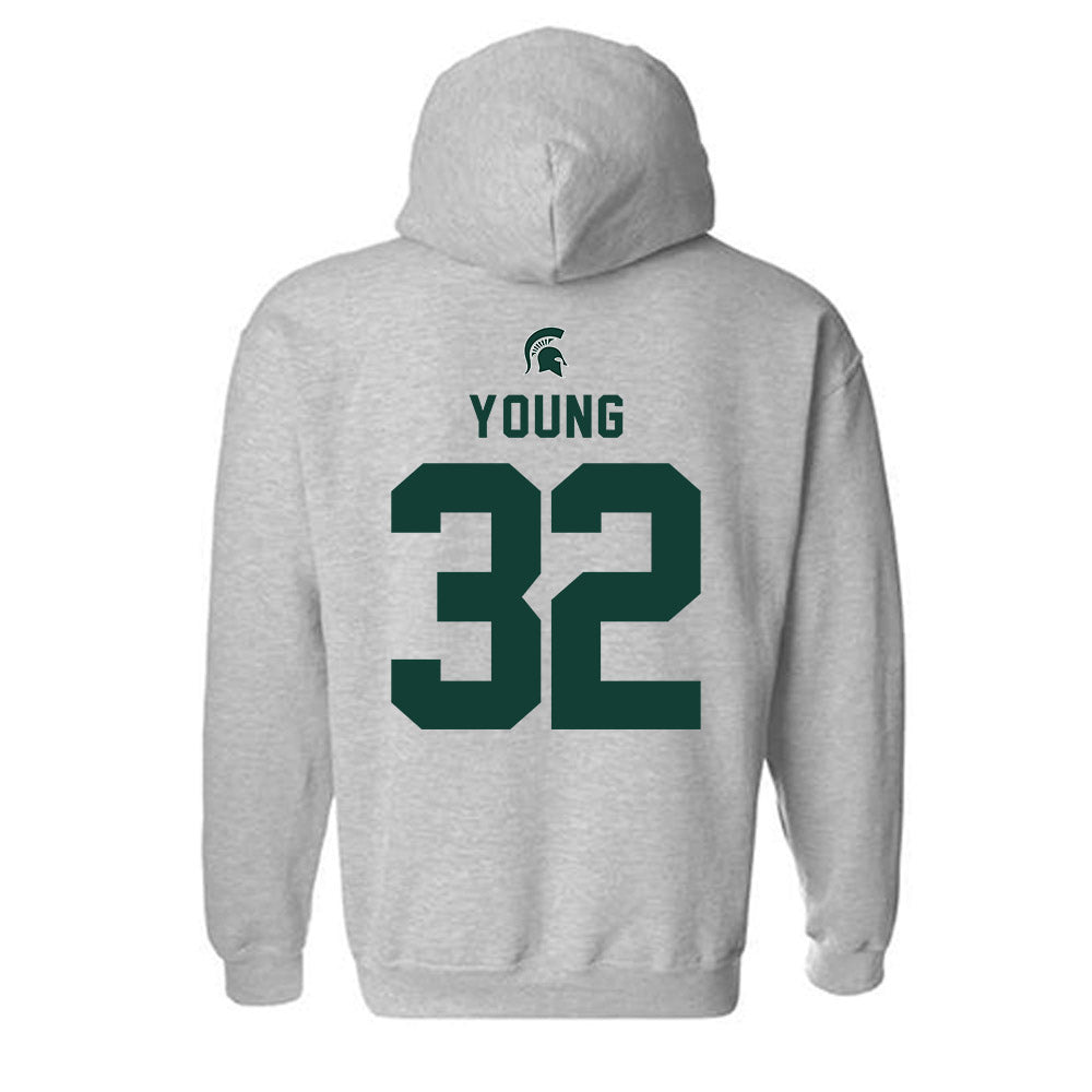 Michigan State - NCAA Football : Evan Young - Generic Shersey Hooded Sweatshirt-1