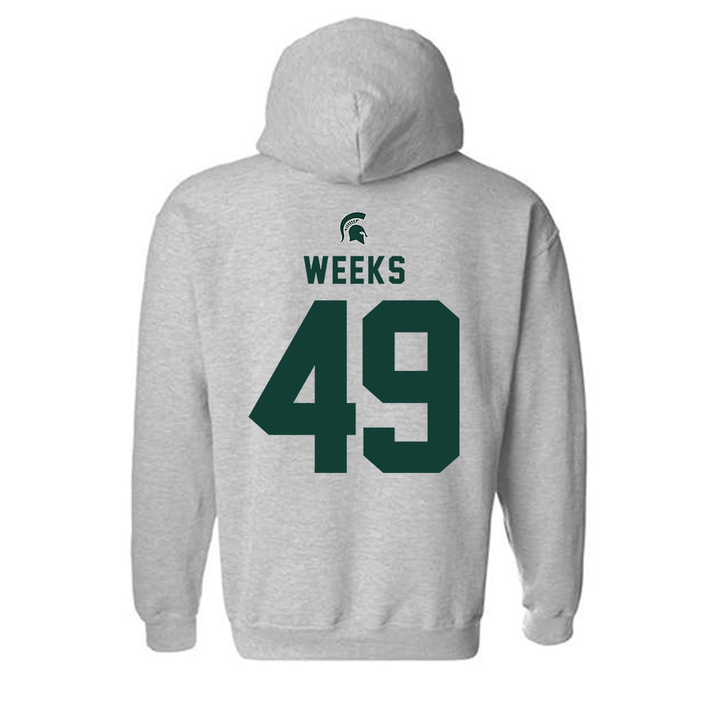 Michigan State - NCAA Football : Alex Weeks - Generic Shersey Hooded Sweatshirt-1