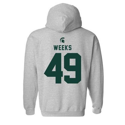 Michigan State - NCAA Football : Alex Weeks - Generic Shersey Hooded Sweatshirt-1