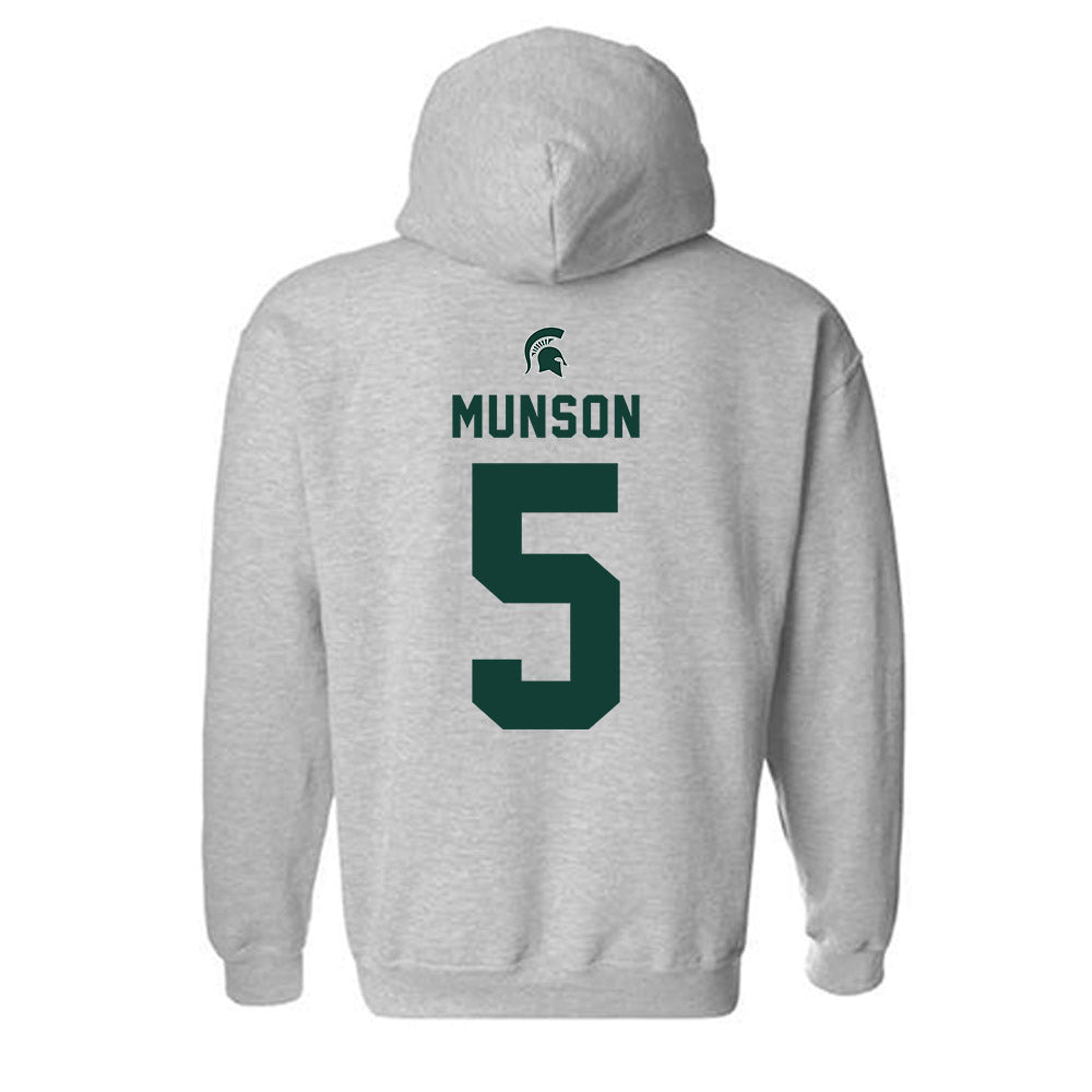 Michigan State - NCAA Men's Soccer : Brandon Munson - Generic Shersey Hooded Sweatshirt-1