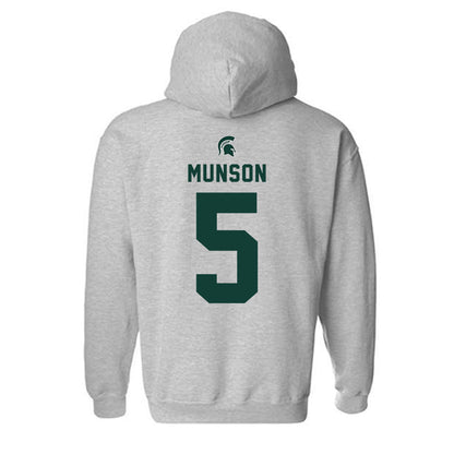 Michigan State - NCAA Men's Soccer : Brandon Munson - Generic Shersey Hooded Sweatshirt-1