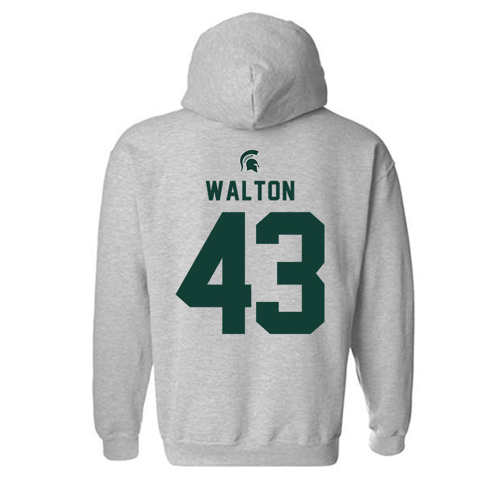 Michigan State - NCAA Men's Basketball : Colin Walton - Generic Shersey Hooded Sweatshirt-1