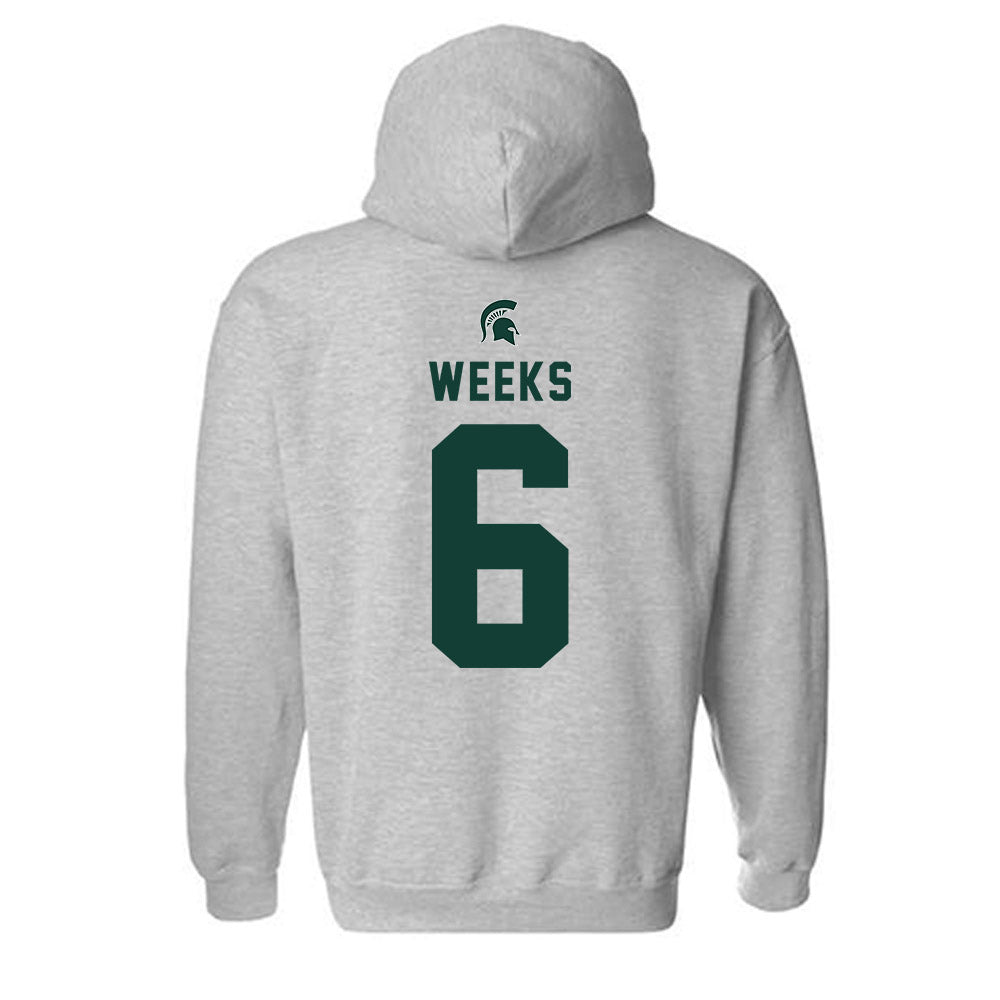 Michigan State - NCAA Baseball : Davis Weeks - Generic Shersey Hooded Sweatshirt-1