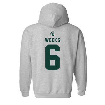 Michigan State - NCAA Baseball : Davis Weeks - Generic Shersey Hooded Sweatshirt-1