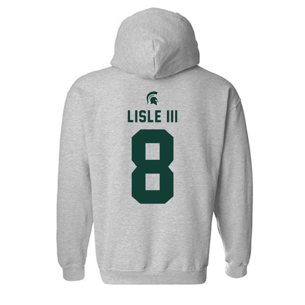 Michigan State - NCAA Football : Trey Lisle III - Generic Shersey Hooded Sweatshirt-1
