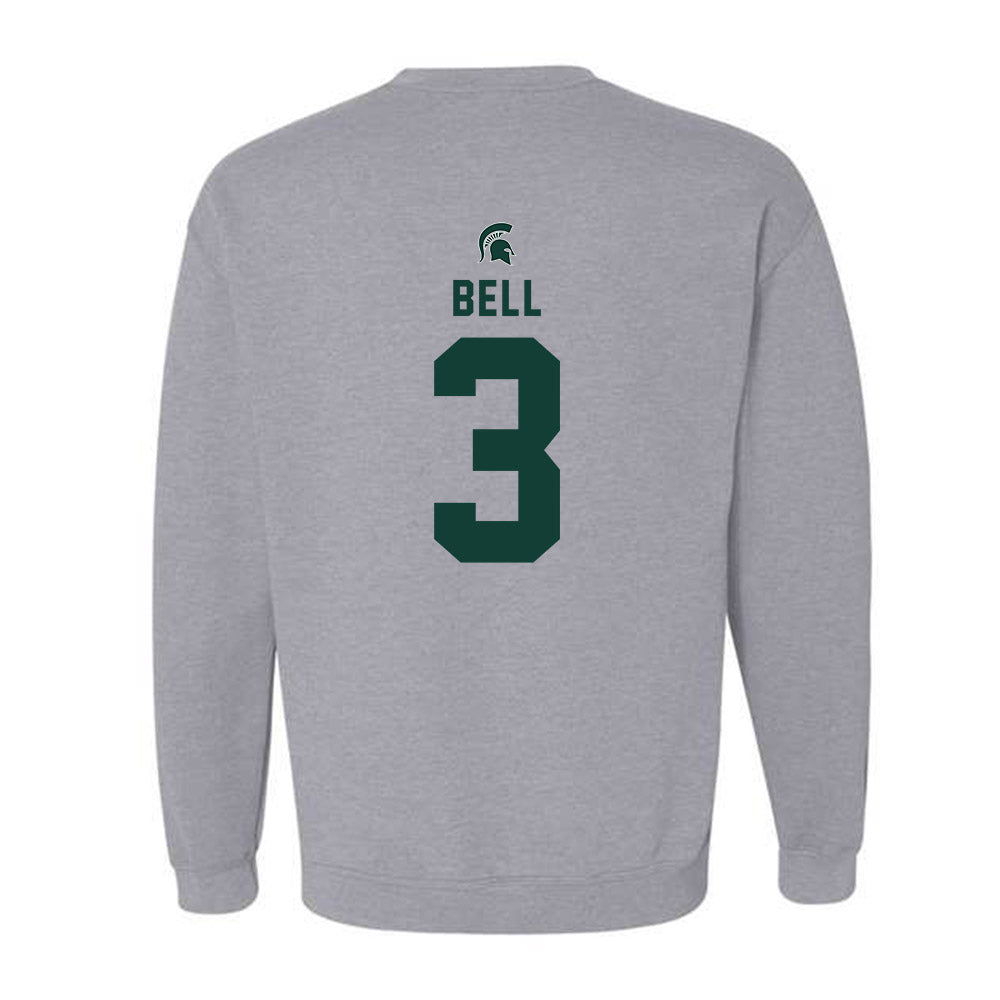 Michigan State - NCAA Football : Tre Bell - Generic Shersey Crewneck Sweatshirt-1