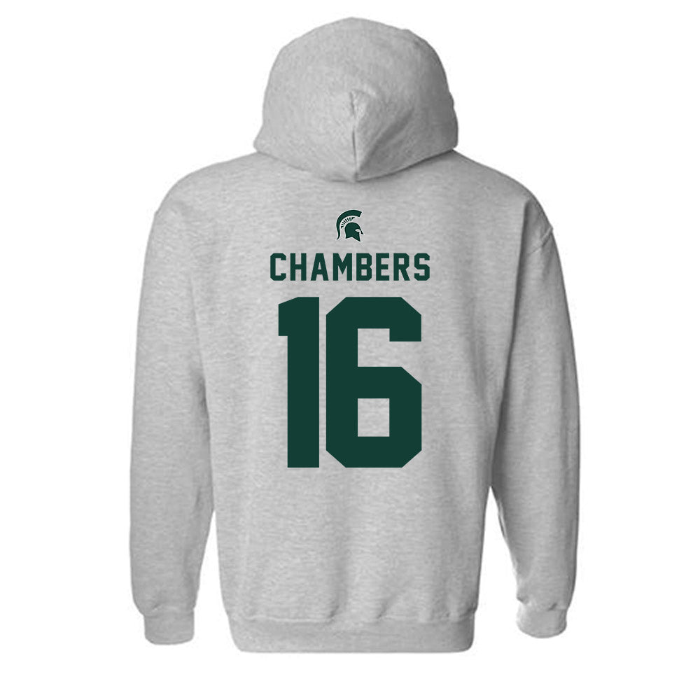 Michigan State - NCAA Baseball : Brady Chambers - Generic Shersey Hooded Sweatshirt-1