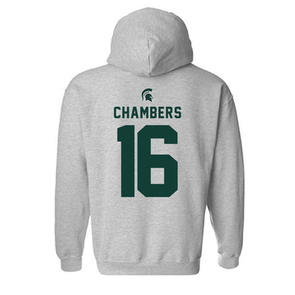 Michigan State - NCAA Baseball : Brady Chambers - Generic Shersey Hooded Sweatshirt-1