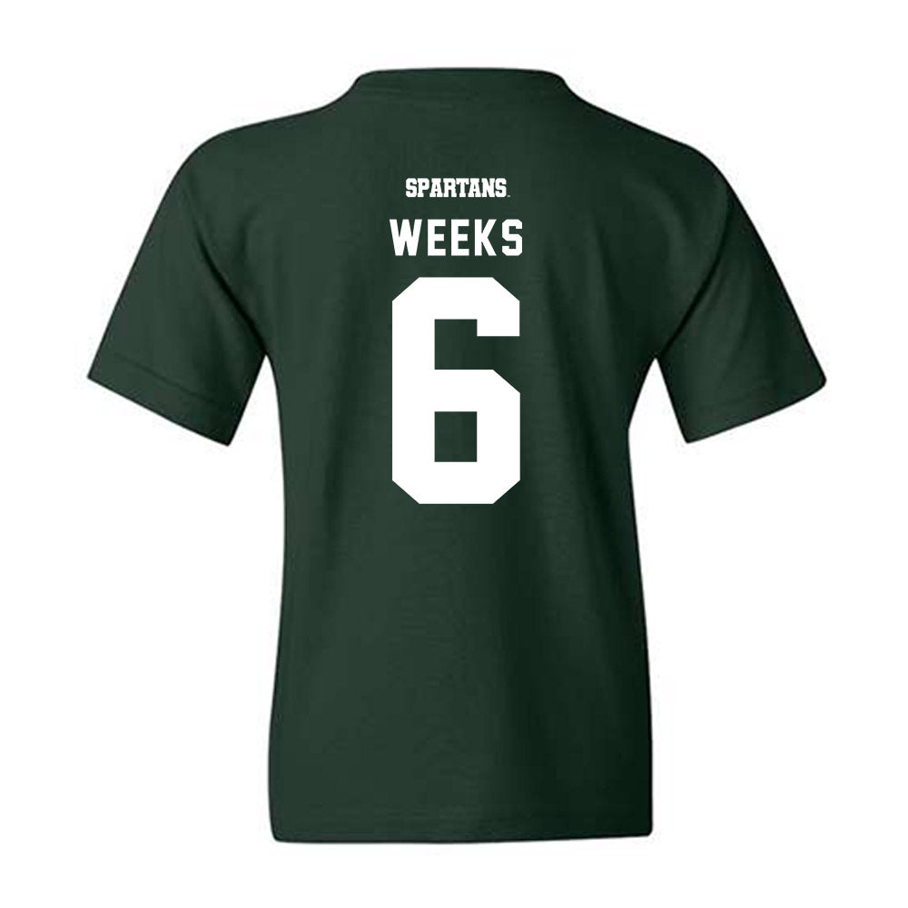 Michigan State - NCAA Baseball : Davis Weeks - Classic Shersey Youth T-Shirt-1