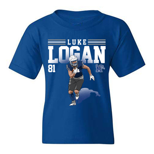 Memphis - NCAA Football : Luke Logan - Individual Caricature Youth T-Shirt