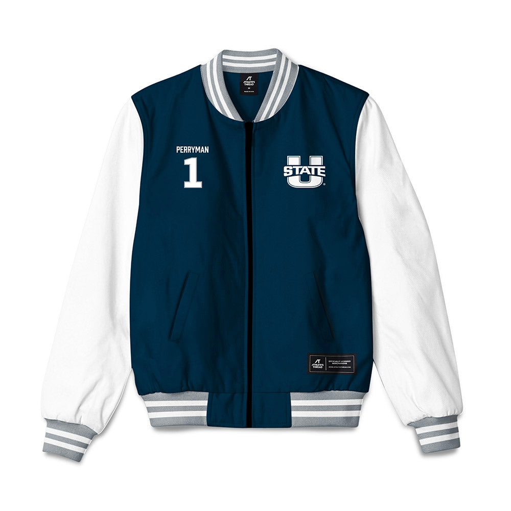 Utah State - NCAA Men's Basketball : Elijah Perryman - Bomber Jacket-0