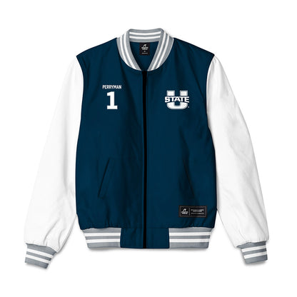 Utah State - NCAA Men's Basketball : Elijah Perryman - Bomber Jacket-0