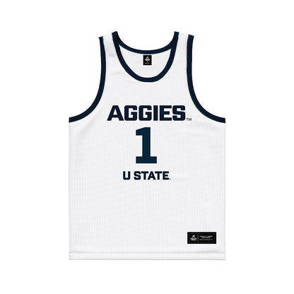 Utah State - NCAA Men's Basketball : Elijah Perryman - Basketball Jersey-0