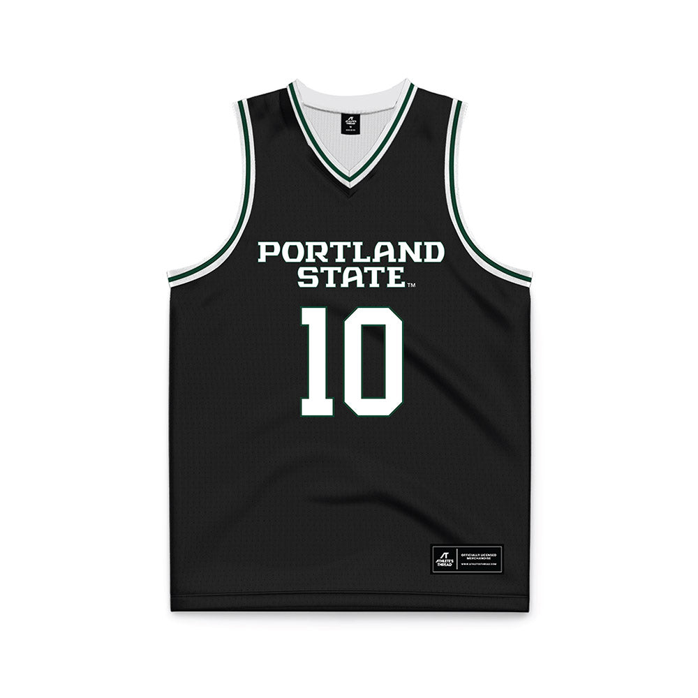 Portland State - NCAA Men's Basketball : Colt Ness - Black Basketball Jersey-0
