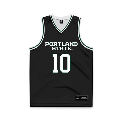 Portland State - NCAA Men's Basketball : Colt Ness - Black Basketball Jersey-0