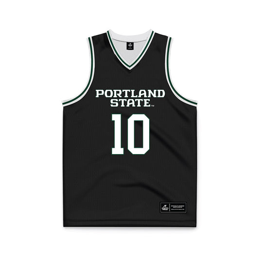 Portland State - NCAA Men's Basketball : Colt Ness - Black Basketball Jersey-0
