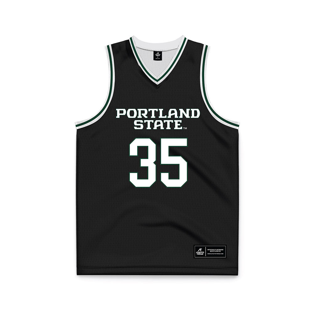 Portland State - NCAA Men's Basketball : Matt Beatty - Black Basketball Jersey-0