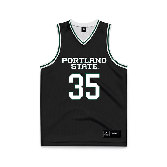 Portland State - NCAA Men's Basketball : Matt Beatty - Black Basketball Jersey-0