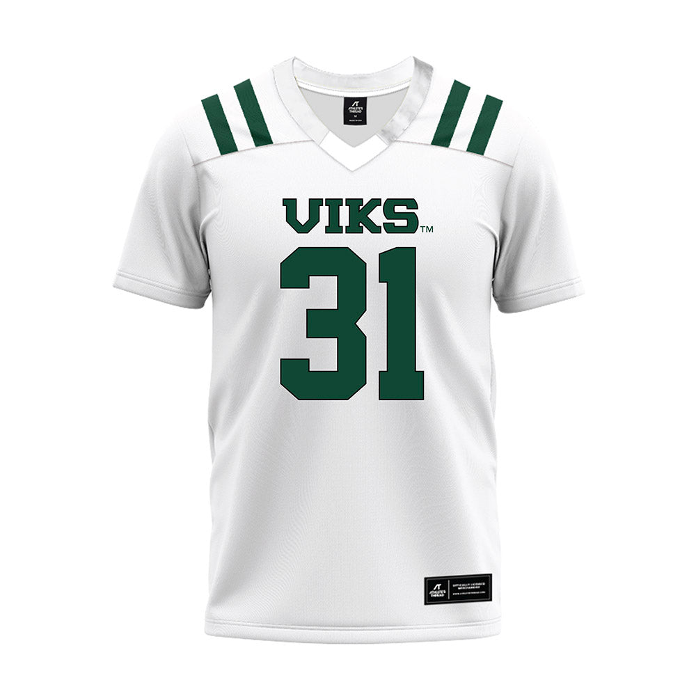 Portland State - NCAA Football : Logan Lisherness - White Premium Football Jersey-0
