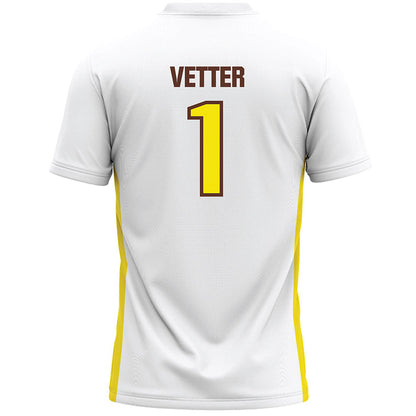 Quincy - NCAA Men's Lacrosse : Austin Vetter - White Lacrosse Jersey -1