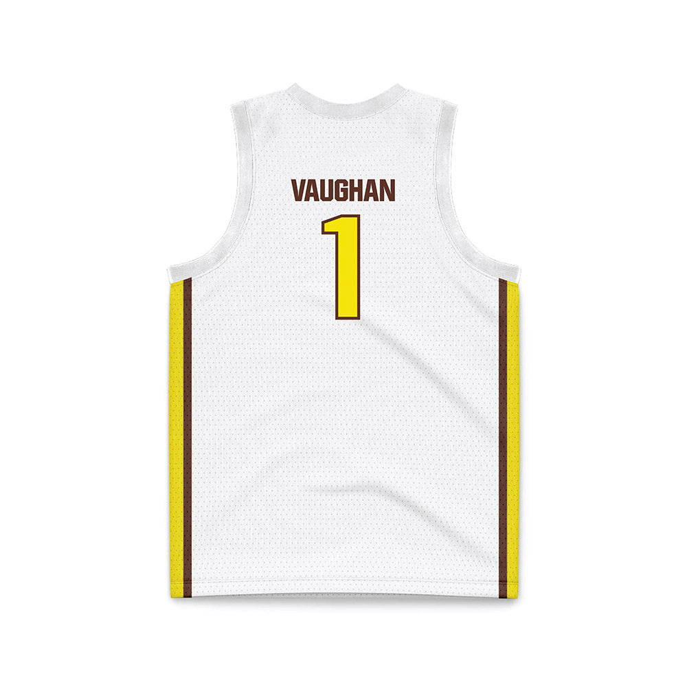 Quincy - NCAA Women's Basketball : Alivia Vaughan - White Basketball Jersey-1