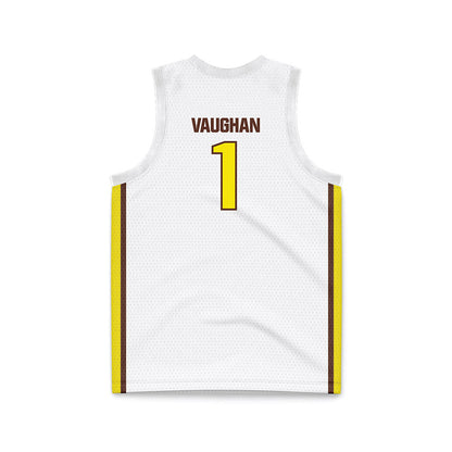 Quincy - NCAA Women's Basketball : Alivia Vaughan - White Basketball Jersey-1