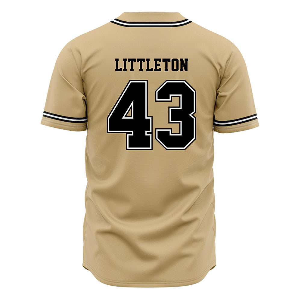 UNC Pembroke - NCAA Baseball : Garrett Littleton - Gold Jersey-1