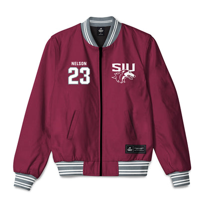 SIU Carbondale - NCAA Women's Basketball : Tkiyah Nelson - Bomber Jacket-0
