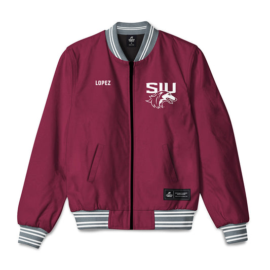 SIU Carbondale - NCAA Men's Track & Field : Jordan Lopez - Bomber Jacket-0