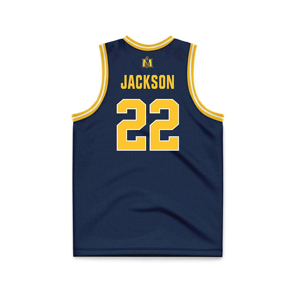 Murray State - NCAA Men's Basketball : Javon Jackson - Navy Basketball Jersey-1