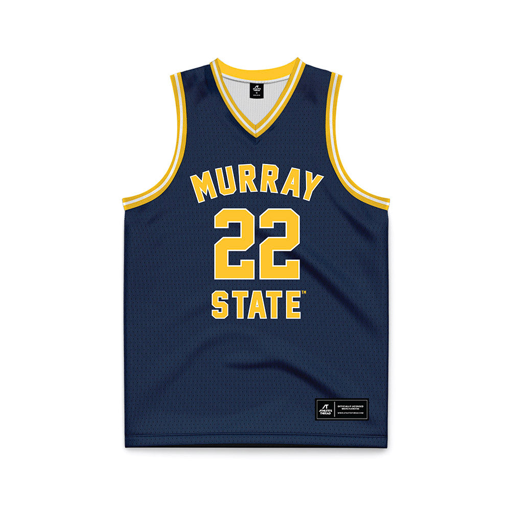 Murray State - NCAA Men's Basketball : Javon Jackson - Navy Basketball Jersey-0