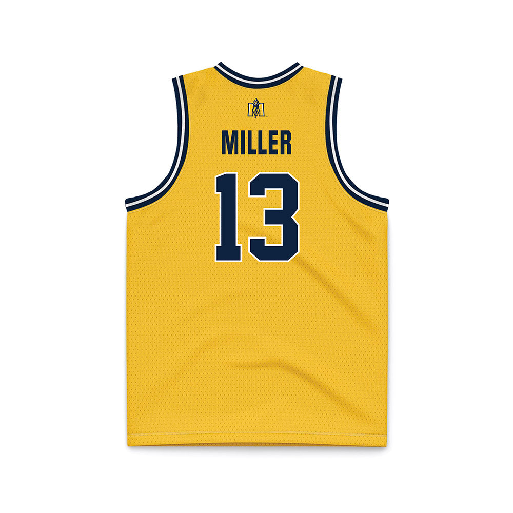 Murray State - NCAA Men's Basketball : Mason Miller - Gold Basketball Jersey-1