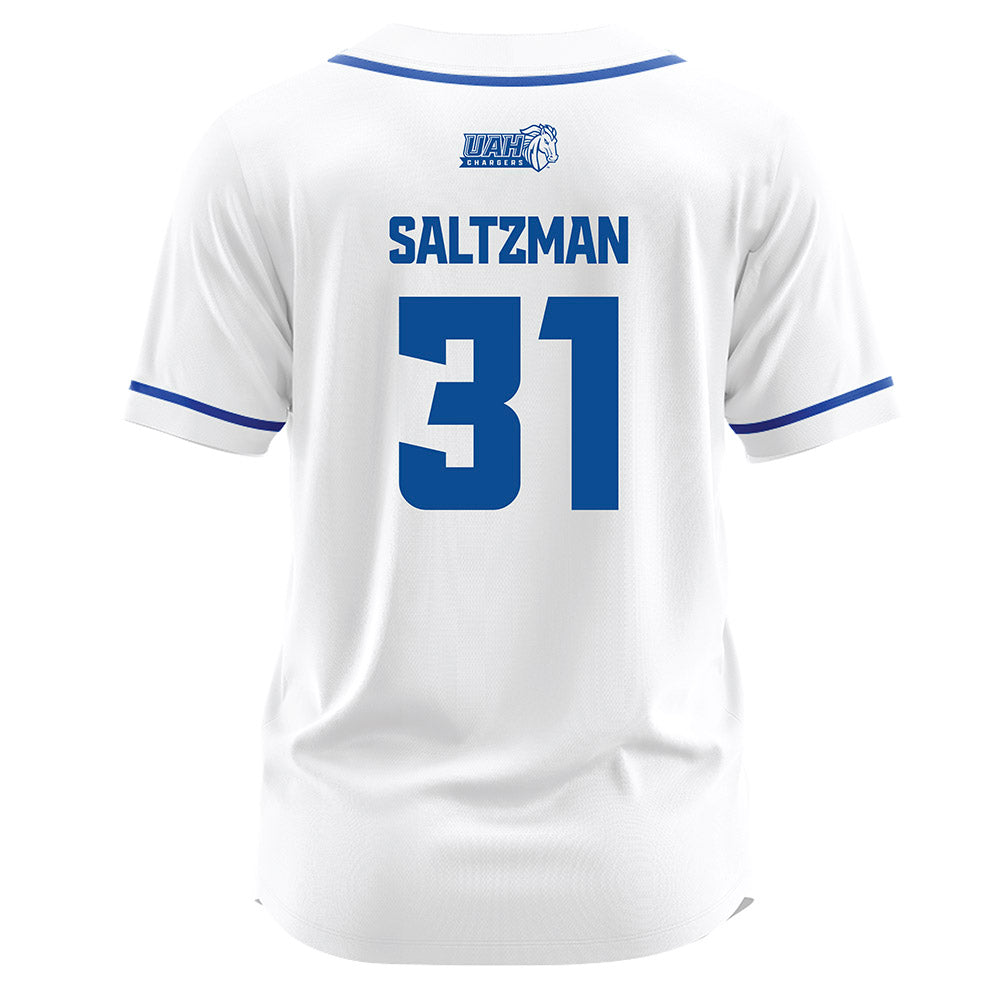 UAH - NCAA Baseball : Blake Saltzman - White Jersey-1