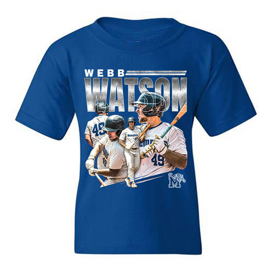 Memphis - NCAA Baseball : Webb Watson - Player Collage Youth T-Shirt